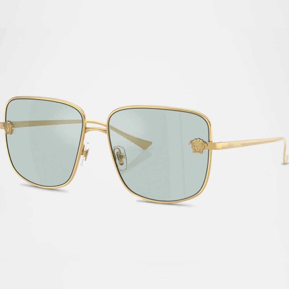 Versace VE2282 Gold Square Metal Sunglasses - Picture 3 of 4